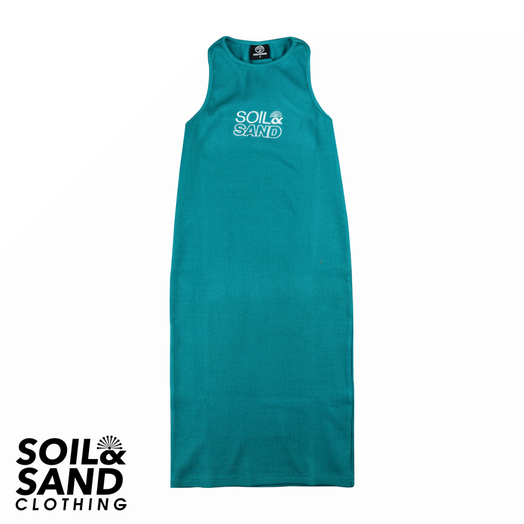 Ribbed Dress – Teal | Soil and Sand