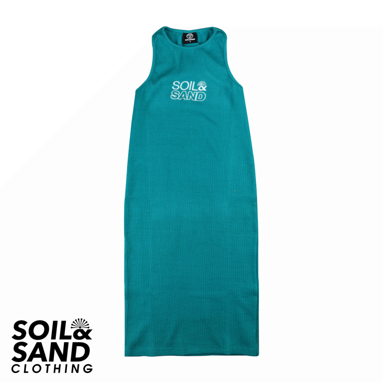 Ribbed Dress Teal Soil and Sand