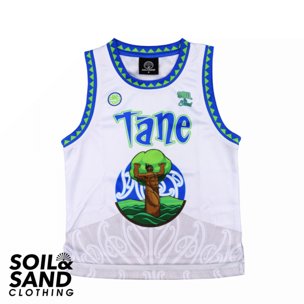 Kids Tāne Mahuta Singlet - White