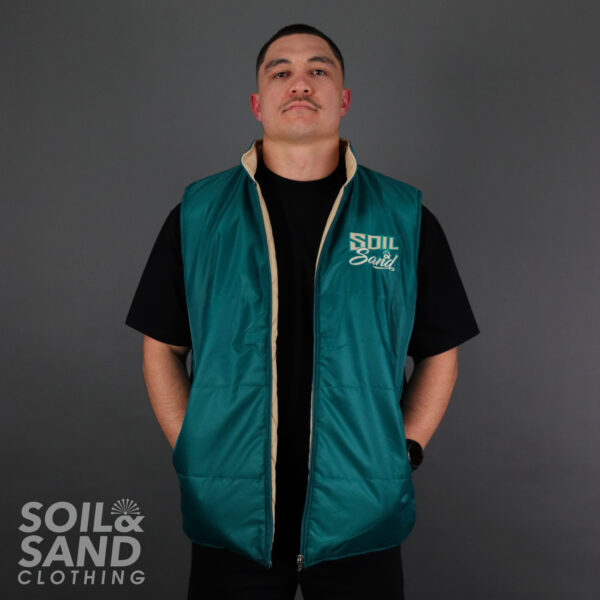 Rip Reversible Vest - Jade & Sand - Image 3