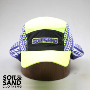 Flap Hat - Fluro Yellow & Purple