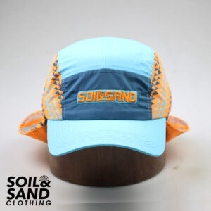 Flap Hat - Light Blue & Orange